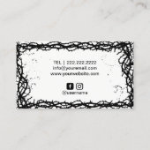 タトゥーアートゴシッククロウブラックソーンつる植物枠 名刺 (裏面)