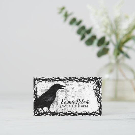 タトゥーアートゴシッククロウブラックソーンつる植物枠 名刺 (スタンド正面)