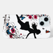 タトゥーアートスタイルガール蝶と花 Case-Mate iPhoneケース (裏面 (横))