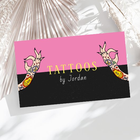 タトゥーアームレトロヴィンテージアーティストショッモダンプファンキー 名刺