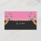 タトゥーアームレトロヴィンテージアーティストショッモダンプファンキー 名刺 (正面)