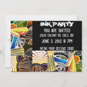 タトゥーインクパーティの招待状 招待状 (正面)