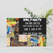 タトゥーインクパーティの招待状 招待状 (スタンド正面)