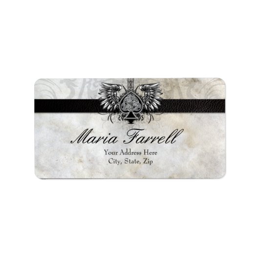 タトゥーウィングハートゲール語アイリッシュタトゥーデザイン ラベル (正面)