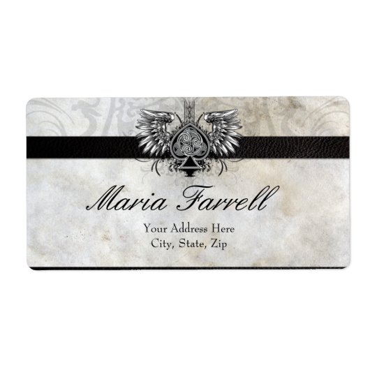 タトゥーウィングハートゲール語アイリッシュタトゥーデザイン ラベル (正面)