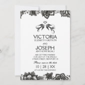 タトゥーウェディングが～ブラックバード&レースを招待 招待状 (正面)