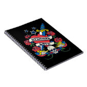 タトゥーエターナルラブハートナイフバラスカルウィング ノートブック (右側)