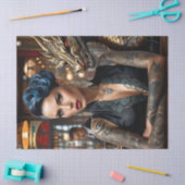 タトゥーエレガントとドラゴンデカップレディボス 薄葉紙 (クラフト)