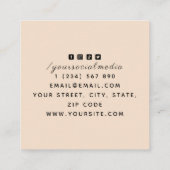 タトゥーエレガントサロン描フラワー&ソーシャルメディア スクエア名刺 (裏面)