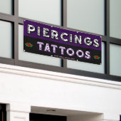 タトゥーカスタマイズショップで顧客を獲得 横断幕 (ビルの外側)