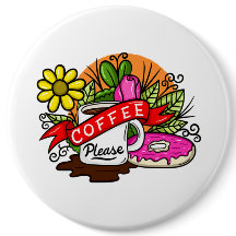 タトゥーカラフル・コーヒーとドーナツ