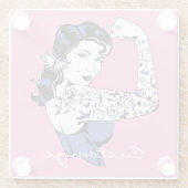 タトゥーガールアームアップサンダー_コーブ ガラスコースター (裏面)