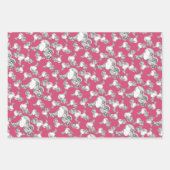 タトゥーガール黒白ピンク ラッピングペーパーシート (正面3)