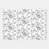 タトゥーガール黒白ピンク ラッピングペーパーシート (正面2)