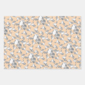 タトゥーガール黒白 ラッピングペーパーシート (正面3)