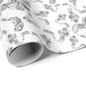 タトゥーガール黒白 ラッピングペーパー (ロールコーナー)