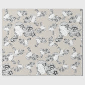 タトゥーガール黒白 ラッピングペーパー (フラット)