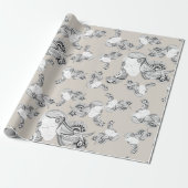タトゥーガール黒白 ラッピングペーパー (アンロールド)