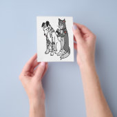 タトゥーキャットがダルマチアの漫画のグラフィックをおもしろい挿入 チラシ (手)