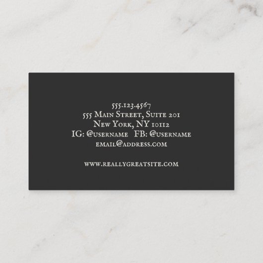 タトゥークールアーティストレッドスカルブラック 名刺 (裏面)