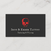 タトゥークールアーティストレッドスカルブラック 名刺 (正面)