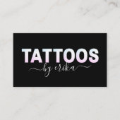 タトゥーグラデーショングラジエントホログラフィックレタートレンディー 名刺 (正面)