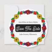 タトゥーグラフィティアートスタイルの結婚式  Save the Date 招待状 (裏面)