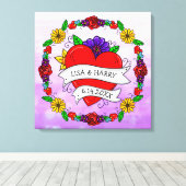 タトゥーグラフィティアート結婚スタイルの新郎新婦 キャンバスプリント (インサイチュ (ウッドフロア))