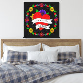 タトゥーグラフィティアート結婚スタイルの新郎新婦 キャンバスプリント (インサイチュ (寝室))