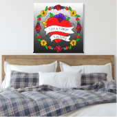 タトゥーグラフィティアート結婚スタイルの新郎新婦 キャンバスプリント (インサイチュ (寝室))