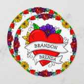 タトゥーグラフティアートスタイル結婚ズ 招待状 (正面/裏面)