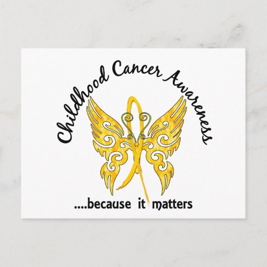 タトゥーグランジ蝶6.1小児がん ポストカード (正面)