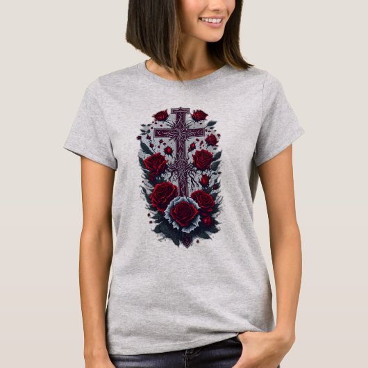 タトゥーゴシック十字架8 Tシャツ (正面)