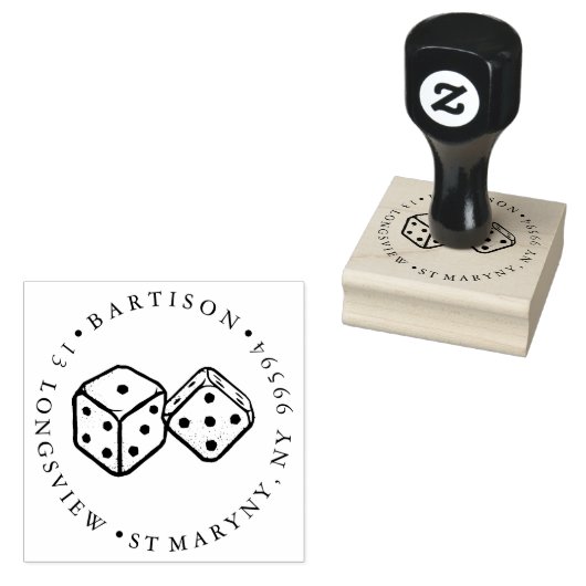 タトゥーサイコロラウンド差出人住所 ラバースタンプ (押印)