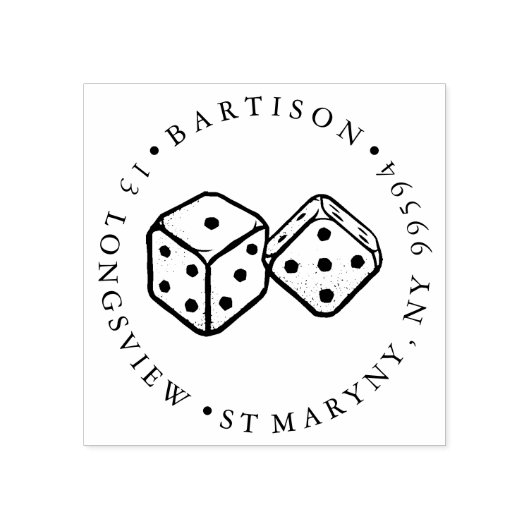 タトゥーサイコロラウンド差出人住所 ラバースタンプ (インプリント)