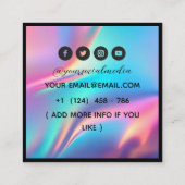 タトゥーサロンスネークホログラフィック スクエア名刺 (裏面)