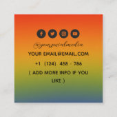 タトゥーサロンバタフライガカラフルス スクエア名刺 (裏面)