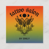 タトゥーサロンバタフライガカラフルス スクエア名刺 (正面)