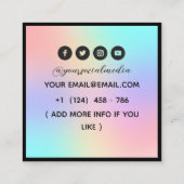 タトゥーサロン神秘的な蝶ホログラフィー スクエア名刺 (裏面)