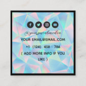 タトゥーサロン神秘的な蝶ホログラフィー スクエア名刺 (裏面)