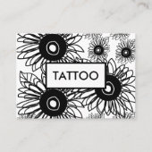 タトゥーサンフラワーフローラ白黒タトゥー 名刺 (正面)