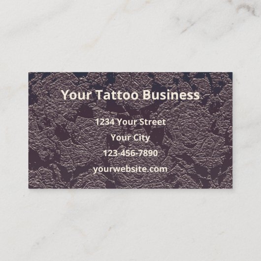 タトゥーショップゴシックスカルホワイトグレーフローラ 名刺 (裏面)