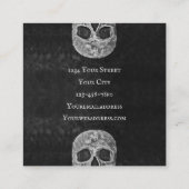 タトゥーショップゴシック黒と白のスカル頭 スクエア名刺 (裏面)