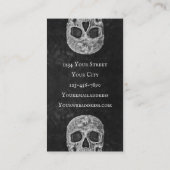 タトゥーショップゴシック黒と白のスカル頭 名刺 (裏面)