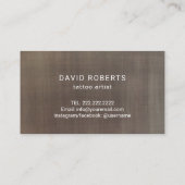 タトゥーショップタトゥーガンゴシックタイポグラフィヴィンテージ 名刺 (裏面)