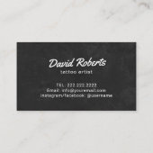 タトゥーショップタトゥーガンプロフェッショナルタイポグラフィ 名刺 (裏面)
