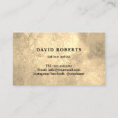 タトゥーショップブラッククロウヴィンテージ金ゴールドタイポグラフィ 名刺 (裏面)