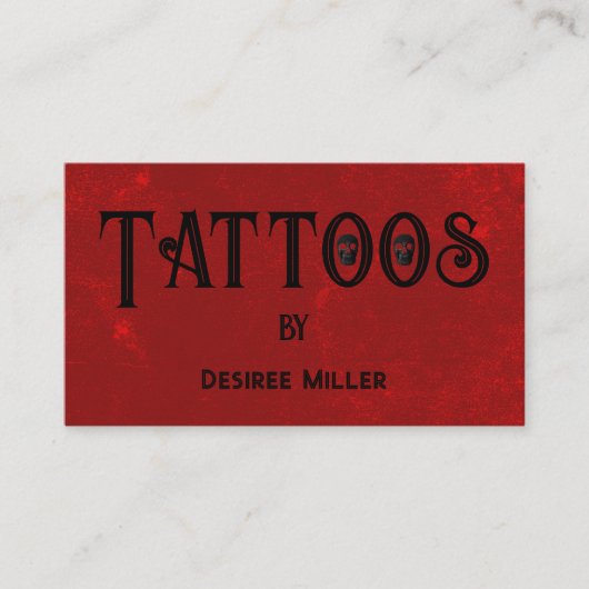 タトゥーショップレッドブラッククリエイティブスカル 名刺 (正面)