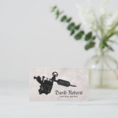 タトゥーショップヴィンテージブラックタトゥーガン 名刺 (スタンド正面)