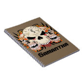 タトゥースカル8球火炎火炎螺旋手帳 ノートブック (右側)